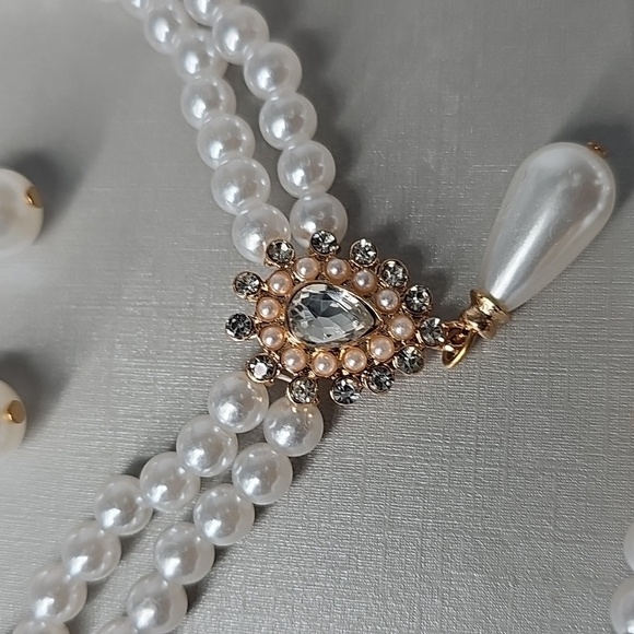 Nicole Miller 3-Piece Set w Faux Pearl Earrings 2-Strand Necklace & Bracelet - Picture 5 of 11